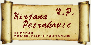 Mirjana Petraković vizit kartica